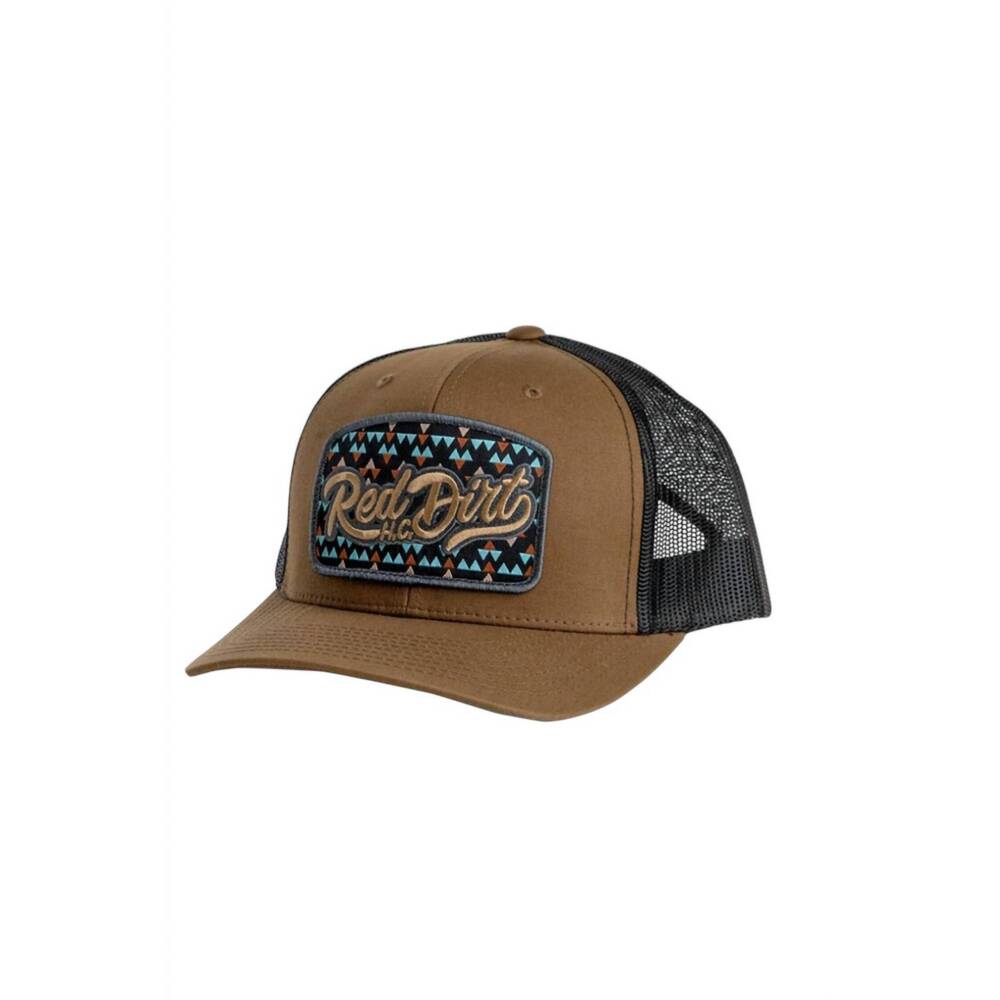 NEW RED DIRT HAT COMPANY men's gambler trucker snapback cap in coyote brown/blac